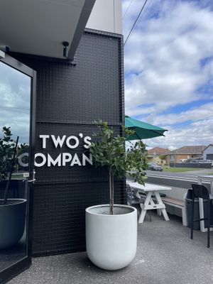 Outside  at Two's Company Cafe in Pascoe Vale