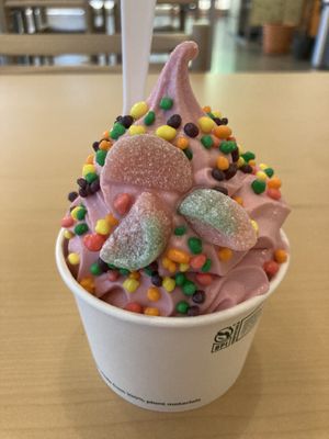 Strawberry with nerds and watermelon sour patchh kids  at SNÖBERG in San Francisco