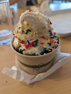 Vanilla soft serve with Oreos (a layer inside), hazelnut, and sprinkles at SNÖBERG in San Francisco