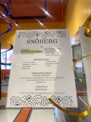 Updated Menu - Vegan Fruit Flavors on Rotation  at SNÖBERG in San Francisco