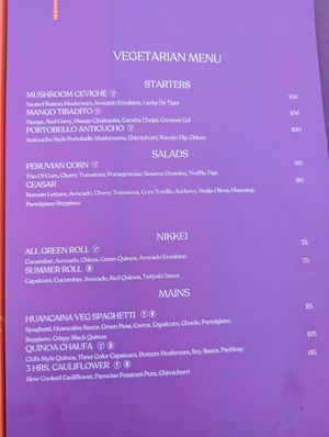 Menu at PLAYA Beach in Dubai