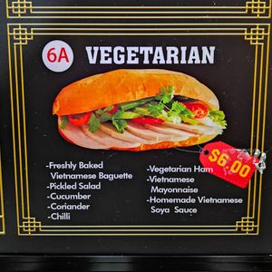 Vegetarian baguette can be veganised by not adding mayonnaise at Baguette HƯƠNG VIỆT in Central Singapore