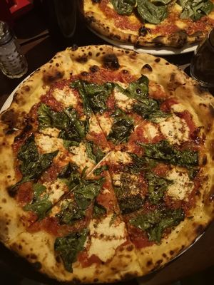 Spinach Pizza at Cafe Zorba in Medellin