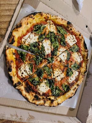 Pizza Espinaca (take-away)  at Cafe Zorba in Medellin