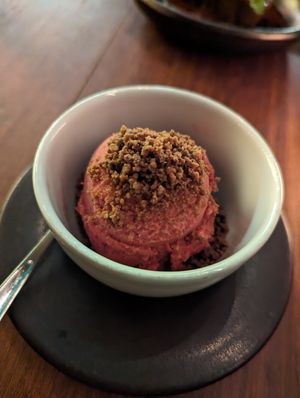 Berry ice-cream at Cafe Zorba in Medellin