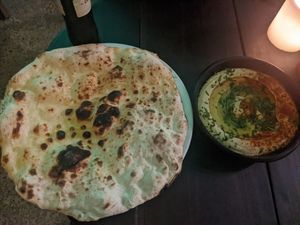 Houmous (27.000 COP) - 3/5 at Cafe Zorba in Medellin