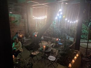 Downstairs inside Cafe Zorba at Cafe Zorba in Medellin