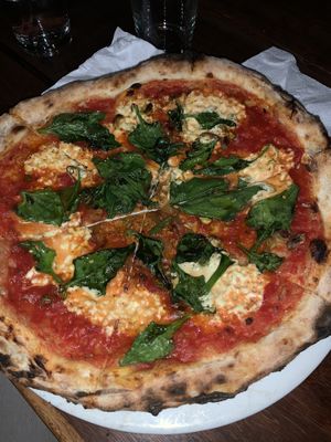 Vegan spinach pizza without balsamic. Absolutely delicious. at Cafe Zorba in Medellin