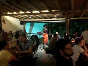 One of the live music nights at Cafe Zorba in Medellin