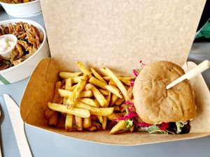 Two chick's one bun vegan gf at Lafayette's Margate in Margate