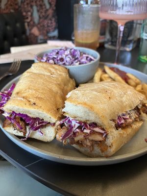 BBQ jackfruit sandwich— delicious   at 3 Howls Remedy House in Vancouver