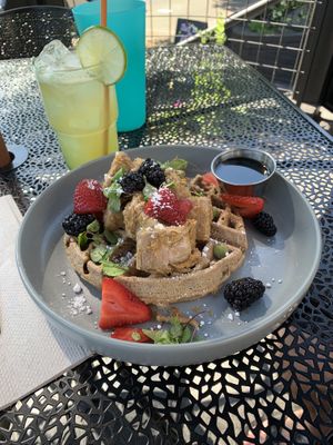 Chik’n and Waffles  at 3 Howls Remedy House in Vancouver