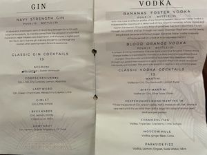 Drink menu  at 3 Howls Remedy House in Vancouver