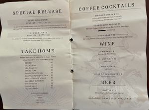 Drink menu  at 3 Howls Remedy House in Vancouver