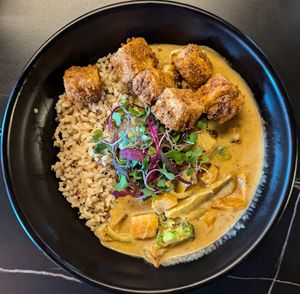 Yellow Curry Bowl at 3 Howls Remedy House in Vancouver