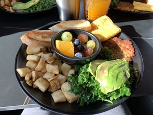 Breakfast plate with sausagee #Veganuary at 3 Howls Remedy House in Vancouver