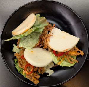 Fried Enoki Mushroom Bao Buns at 3 Howls Remedy House in Vancouver