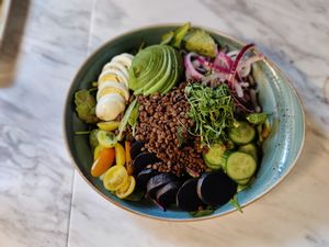 Vegetarian Nicoise Salad (hold the egg to make it vegan) at Nature Forward Social Bistro in San Diego
