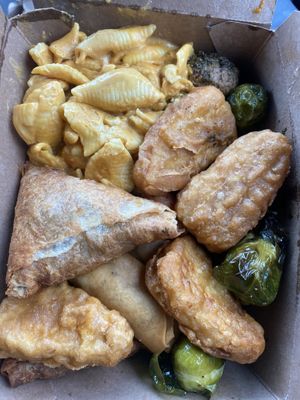 Vegan gardein fishless, vegan Mac and cheese, samosa, etc  at Whole Foods Market in Detroit