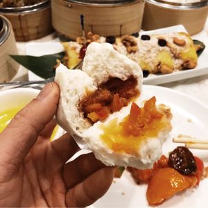 Bbq ‘pork’ bun at Wutai Vegetarian Restaurant in Markham