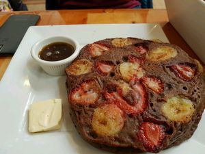 buckwheat pancakes  at Shine Cafe in Morro Bay