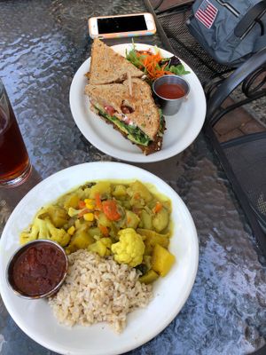 One of their sandwiches and curry  at Shine Cafe in Morro Bay