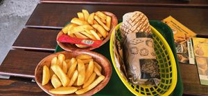 Burrito and French fries at Taco Loco Cantina - Nettetal in Nettetal