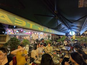 Outdoor seats. Greatt at Buffet Lẩu Chay Happy in Hanoi