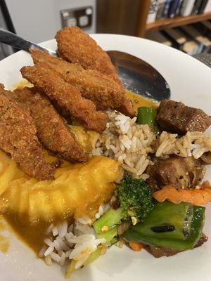 Massaman curry with plant-bases chicken   at Aroy in Rolleston