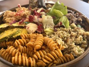 Vegan lunch plate  at Osteria L'Angolo Divino in Rimini