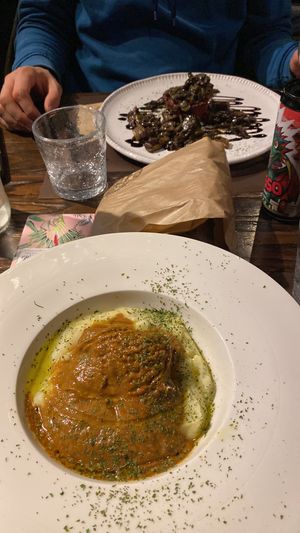 Filetto con funghi + guancia con purè  at Osteria L'Angolo Divino in Rimini