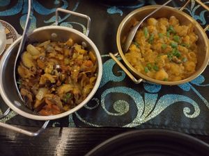 Brinjal Sabji and Chana Masala - both very good! at Baba & Kaur Northern Cuisine in Malacca