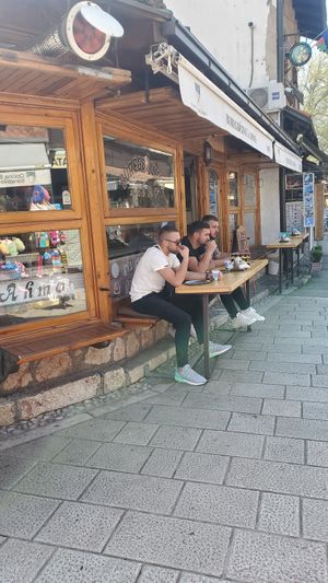 Outside at Buregdžinica Ahmo in Sarajevo