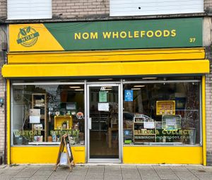 Our shop is in the heart of the Staple Hill shopping district in Bristol. at Nom Wholefoods in Bristol