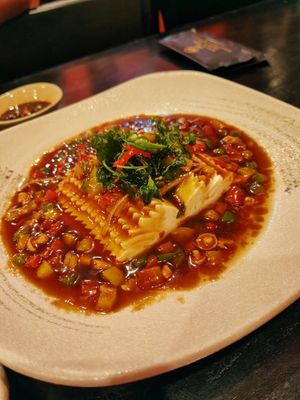 Silken tofu at Tĩnh Garden Vegetarian in Hue