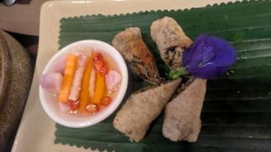 Spring rolls at Tĩnh Garden Vegetarian in Hue