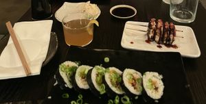 Shiitake yakitori & lucky belly  at Two Ten Jack in Chattanooga