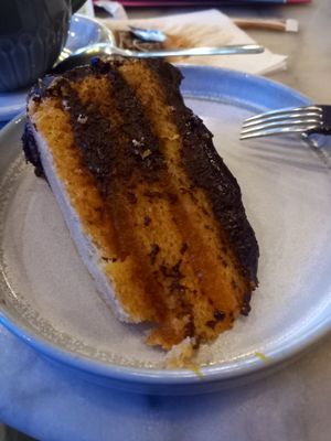 Vegan Jaffa Cake! Love this cake! 🎂🍰🎂🍰 at Flower Cafe Ncl in Newcastle Upon Tyne