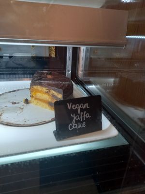 Vegan Jaffa cake. at Flower Cafe Ncl in Newcastle Upon Tyne