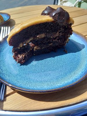 Salted Caramel Cake! Absolutely AMAZING! at Flower Cafe Ncl in Newcastle Upon Tyne