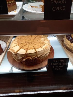 Vegan Caramelised Biscuit Cake. at Flower Cafe Ncl in Newcastle Upon Tyne