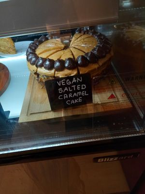 Vegan Salted Caramel Cake. at Flower Cafe Ncl in Newcastle Upon Tyne