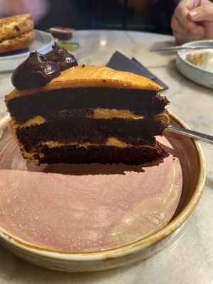 Vegan Salted Caramelised cake. at Flower Cafe Ncl in Newcastle Upon Tyne