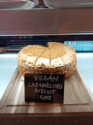 Vegan caramelised biscuit cake at Flower Cafe Ncl in Newcastle Upon Tyne