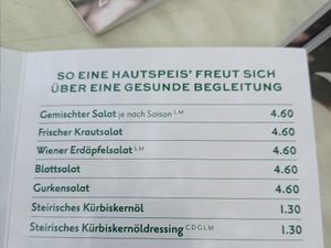 Beilagen at Schweizerhaus in Vienna