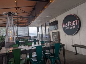 Outside patio (inside was slammed!) at The District Cafe in Bakersfield