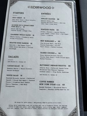 Menu pic  at Elderwood at the Darling in Visalia