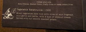Ratatouille at Crafty Chameleon Brewhouse and Restaurant in Nairobi