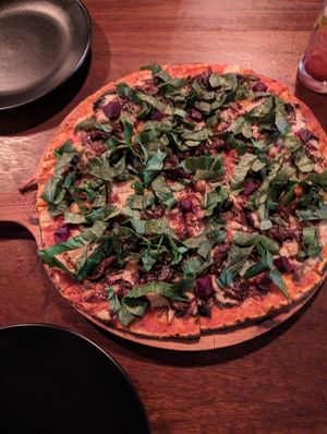 Mama mboga pizza at Crafty Chameleon Brewhouse and Restaurant in Nairobi