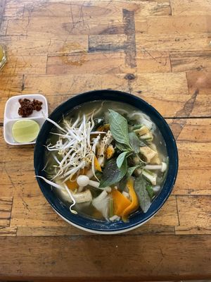 Vegan pho  at Mingle Cafe in Hue